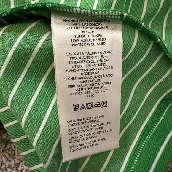 Maeve Anthropologie green & white striped short sleeve top size L - Picture 7 of 13